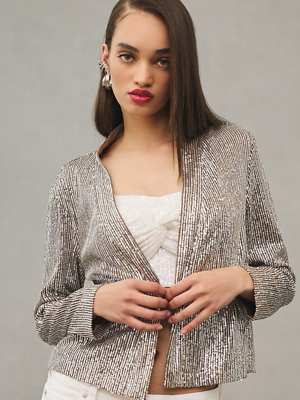 ANTHROPOLOGIE MARE MARE SEQUIN STATEMENT JACKET
